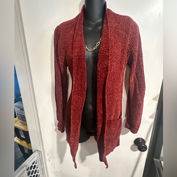 Matty M Sweaters - Matty M Red Chunky Knit Cardigan Sweater